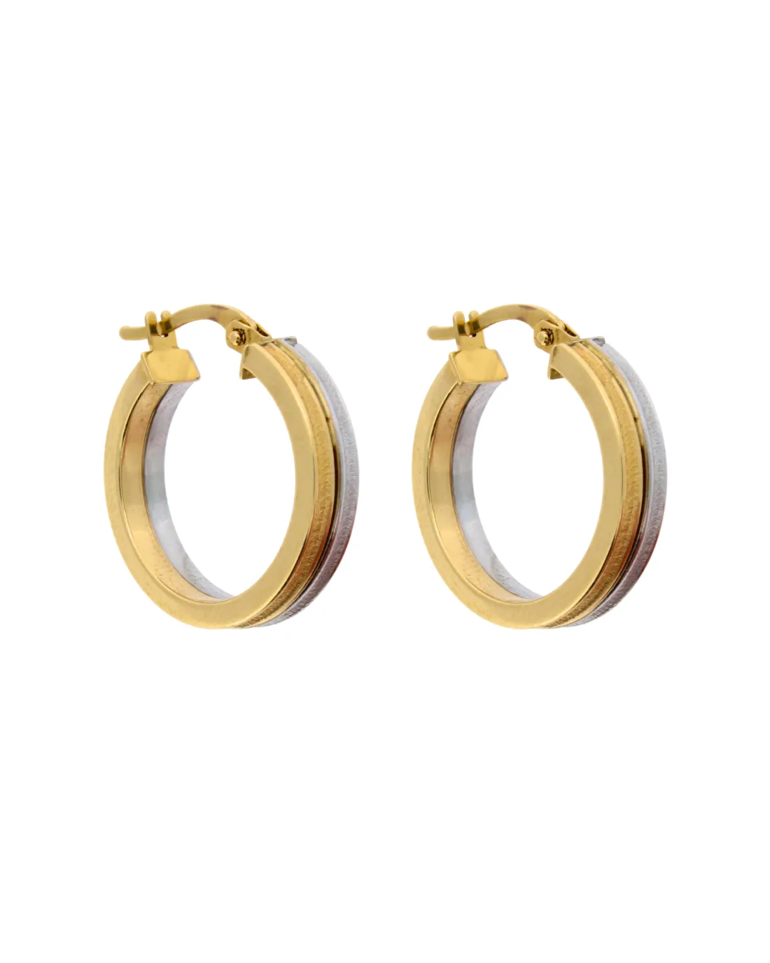 14CT T/T DOUBLE HOOP 5mm/15mm